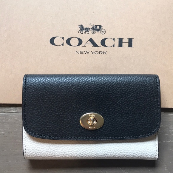 Coach Handbags - COACH Wallet. Black & cream w/ gold detail. NWT.